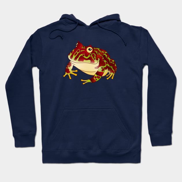 Red Ornate Pacman Frog Hoodie by anacecilia